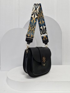 Torebka Ego INSECTA czarna skóra naturalna