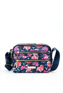 Monnari torebka typu crossbody  print kwiaty granatowa