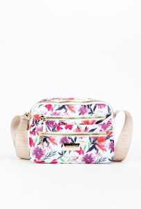 Monnari torebka typu crossbody  print kwiaty biała