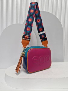 Ego cegiełka skóra naturalna fuksja/turkus/granat