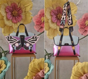 Ego torebko - plecak błękit/ holo róż