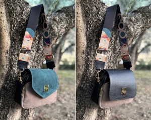 Torebka Ego wymienne klapki szara/turkus/czarna