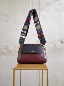 Torebka dwukomorowa Ego INSECTA burgund z czarnym