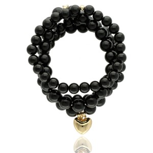 Yvon komplet 4 bransoletek z czarnego agatu