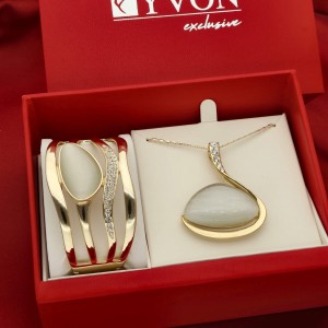 Komplet biżuterii CALISTA z kwarcem i cyrkoniami