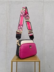 Ego torebka bułeczka Wild flowers  fuksja/krem/czarna