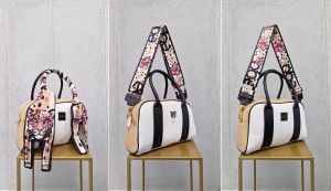 Kuferek Wild flowers brąz z kremem