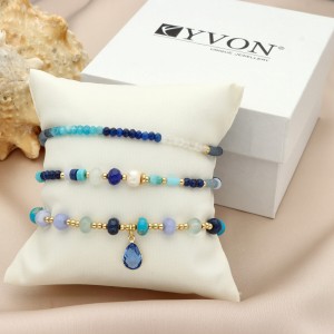 Zestaw 3 bransoletek YVON z kamieniami naturalnymi