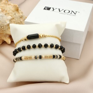 Zestaw 3 bransoletek YVON z kamieniami naturalnymi