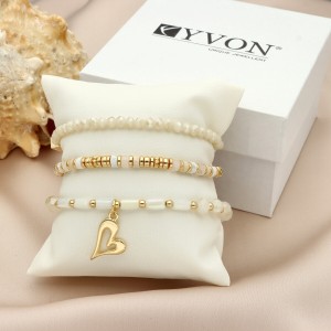 Zestaw 3 bransoletek YVON z kamieniami naturalnymi