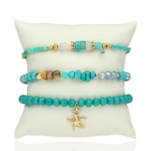 Zestaw 3 bransoletek YVON z kamieniami naturalnymi